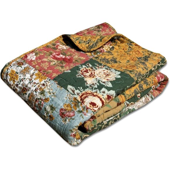 Greenland Home Antique Chic Quilted Patchwork Throw 50" X 60" Multicolor - Picture 4 of 11
